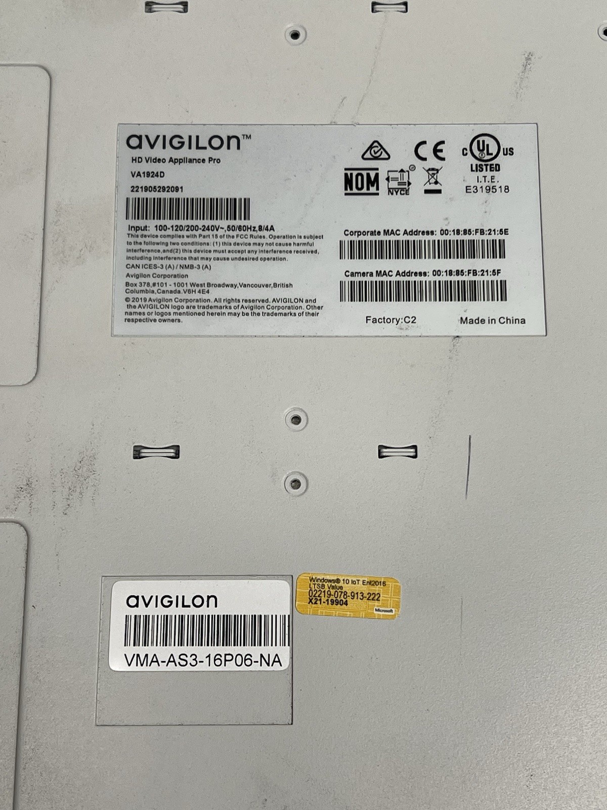 Avigilon HD Video Appliance Pro VA1924D No HDD