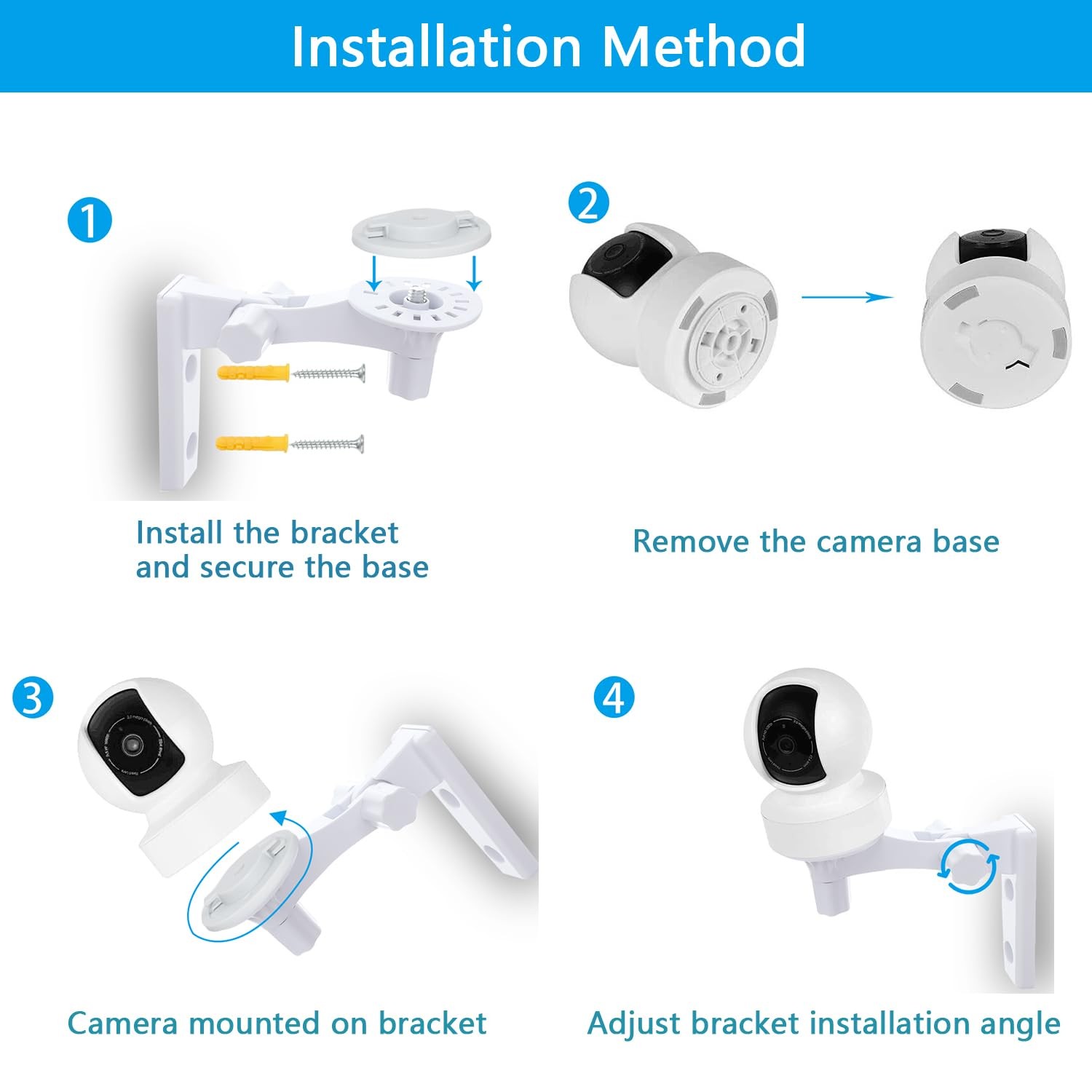 Wall Mount Compatible with TP-Link Tapo C210/ C200 and 2 Pack wall mounts
