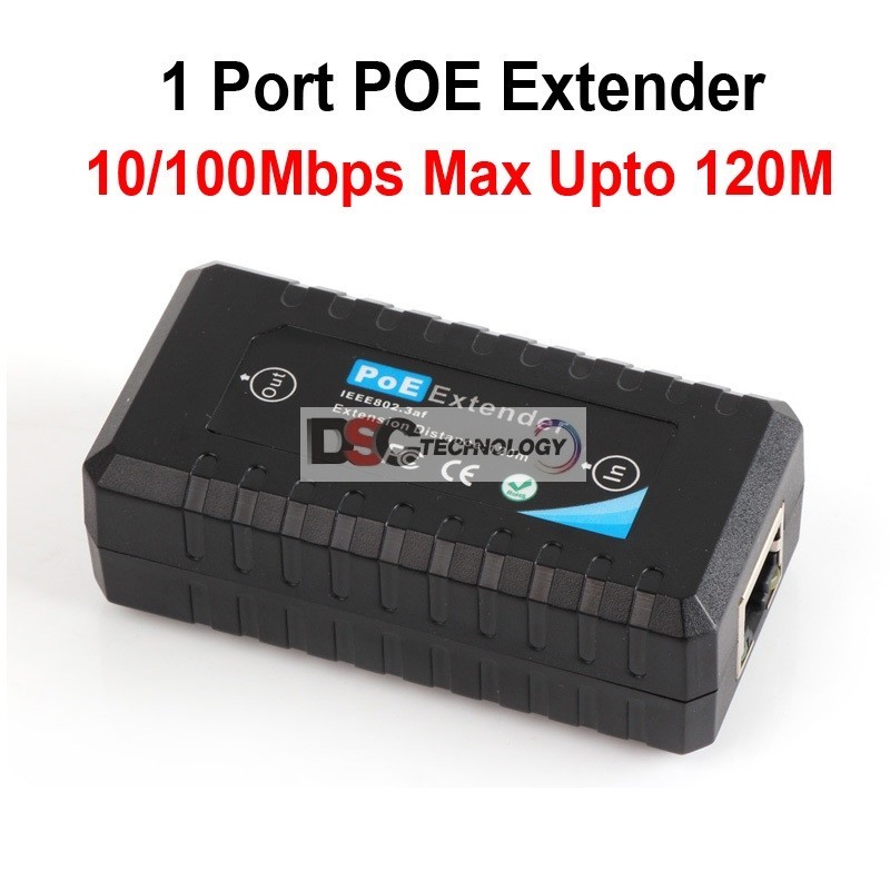 PoE 100M Extender PnP Power over Ethernet IP CCTV Security Camera IEEE 802.3af