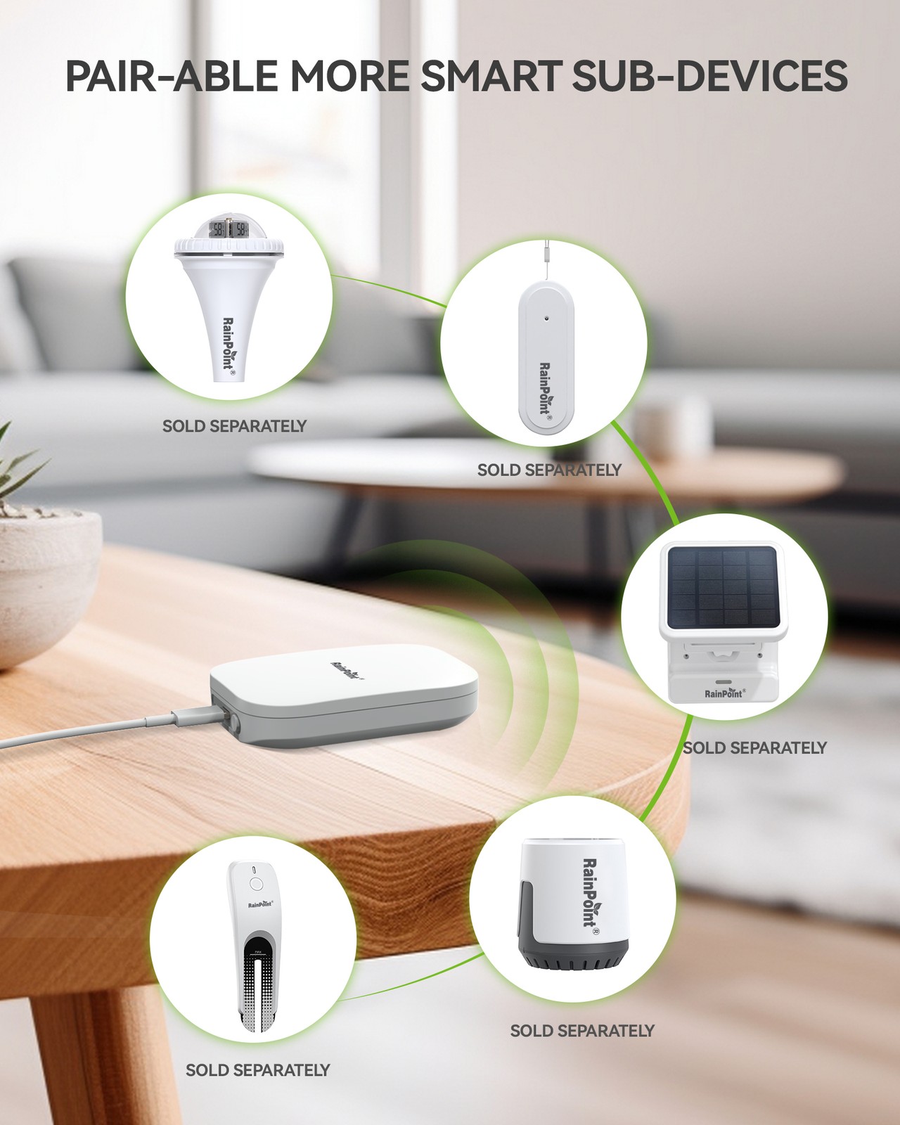 RAINPOINT 2.4GHz Mini WiFi Gateway Hub, App Control, RAINPOINT System Only, Gen2