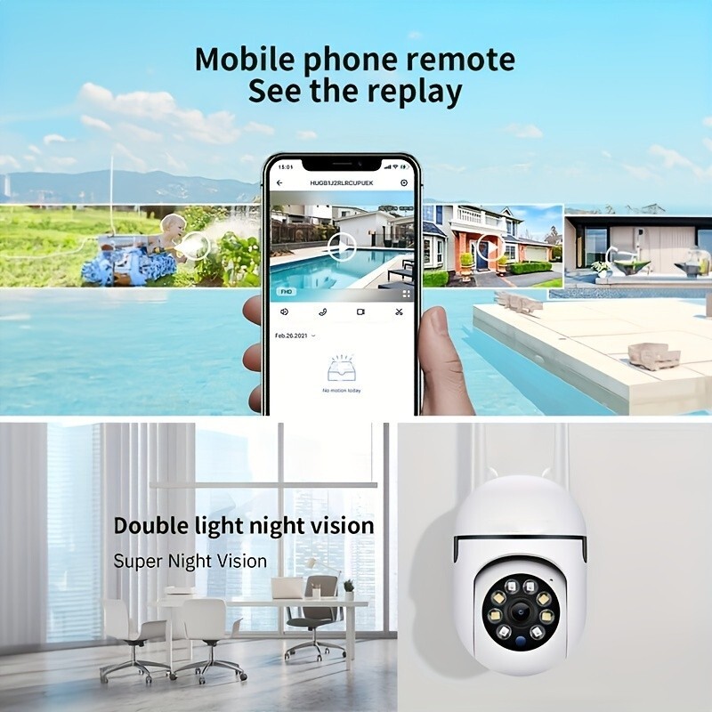 1PC Wireless WiFi Security Camera System Night Vision 1080P Camera(No adapter)