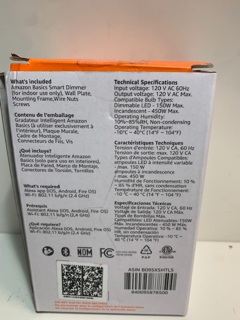Smart Light Switch Amazon Basics Compatible With Alexa Only 3-Way