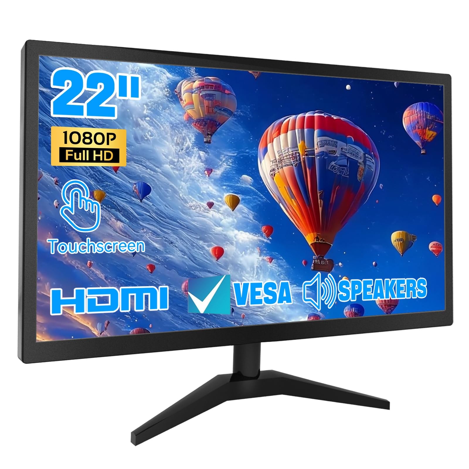 Ercgwop Monitor 22 Inch Fhd 1920X1080P Ips Pc Monitor 10-Point Touch Screen