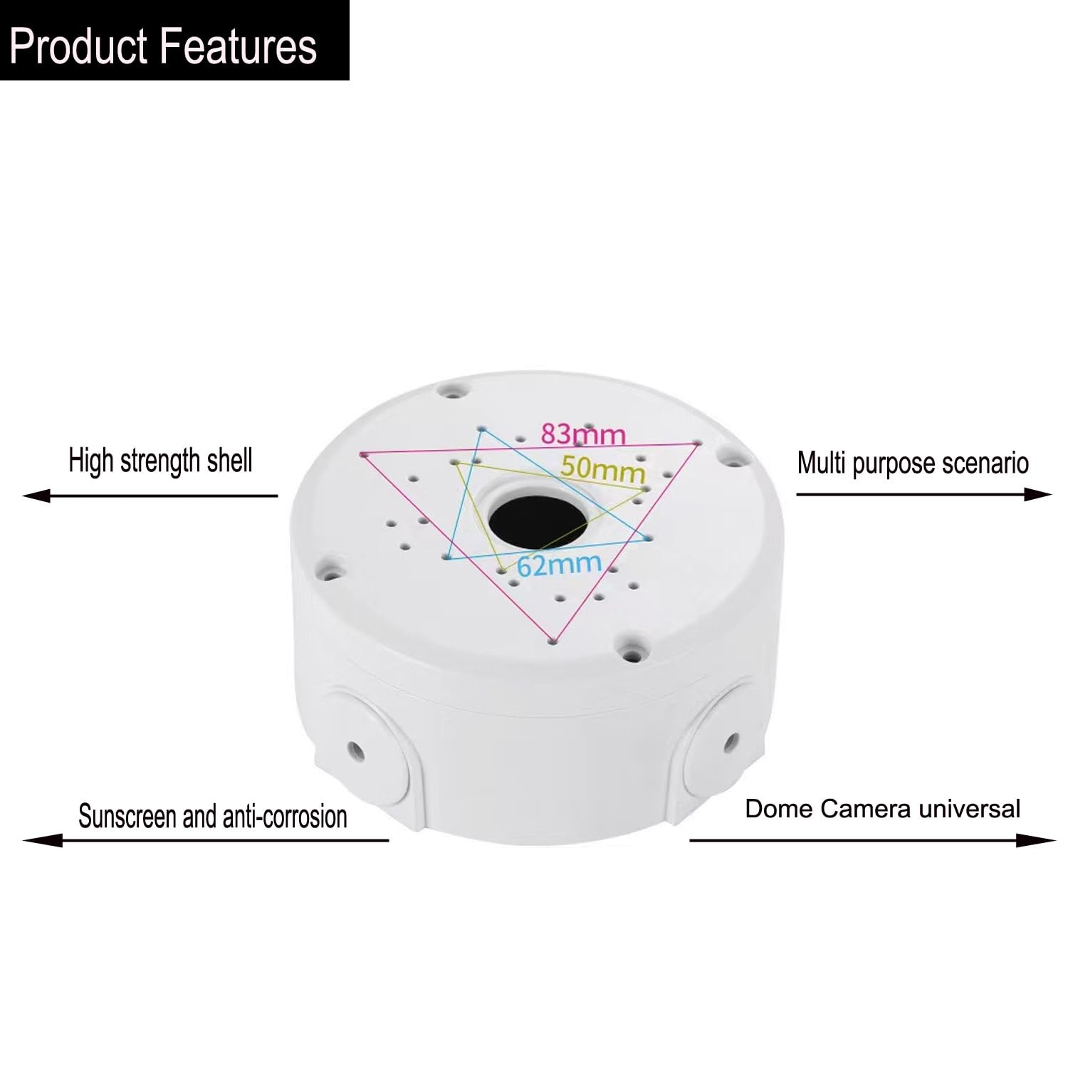 1 Pack Dome Camera Junction Box,Security Camera Bracket,CCTV IP Surveillance …