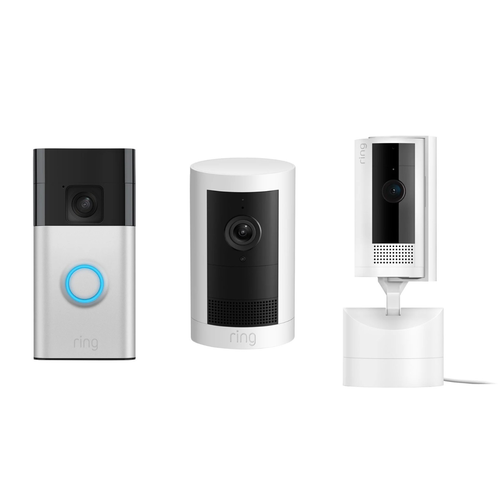 New Ring Whole Home Camera Kit, Doorbell Outdoor Camera Pan Tilt Indoor Camera W