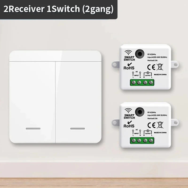 Rf433Mhz Mini Wireless Remote Control Light Switch 1/2/3 Gang 86 Wall Transmitte