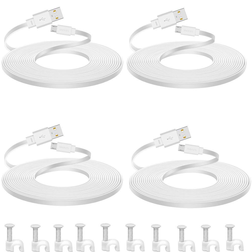 Smays Power Extension Cable Compatible with Wyze Cam Pan v2, feet, White