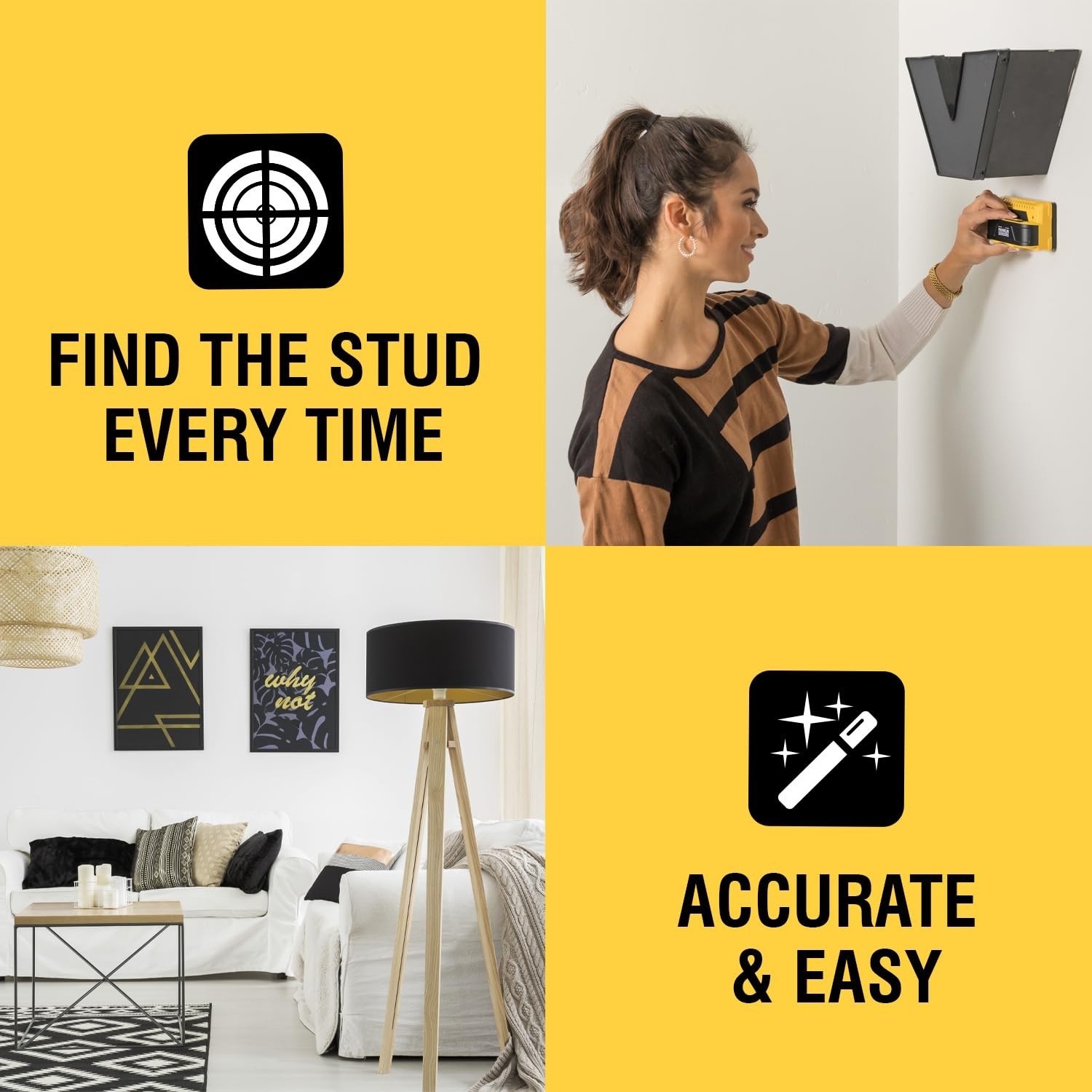 Franklin Sensors ProSensor M150 Stud Finder w/ Live Wire Detection Wall Scan