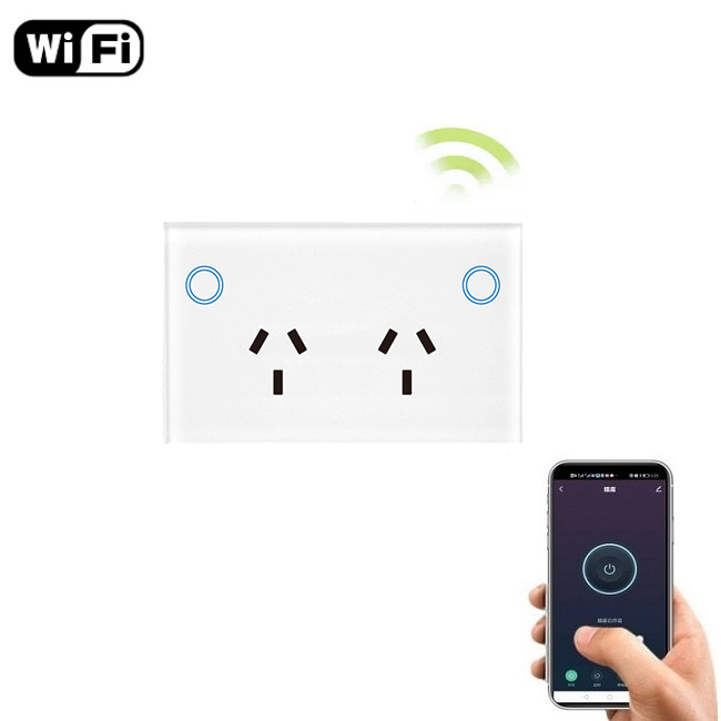 Australian Smart Home Devices WiFi Double Power Point Wall Socket 2 Gang GPOs
