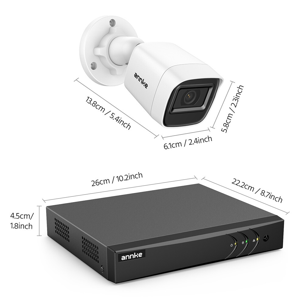ANNKE 8CH 3K Lite DVR 1080P CCTV Security Camera System Human Vehicle Detection