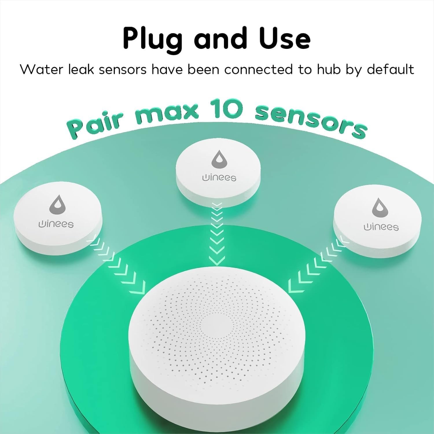 WiFi Water Leak Detector for Home, 3 Pack Water Sensors | with 100dB Adjustab…