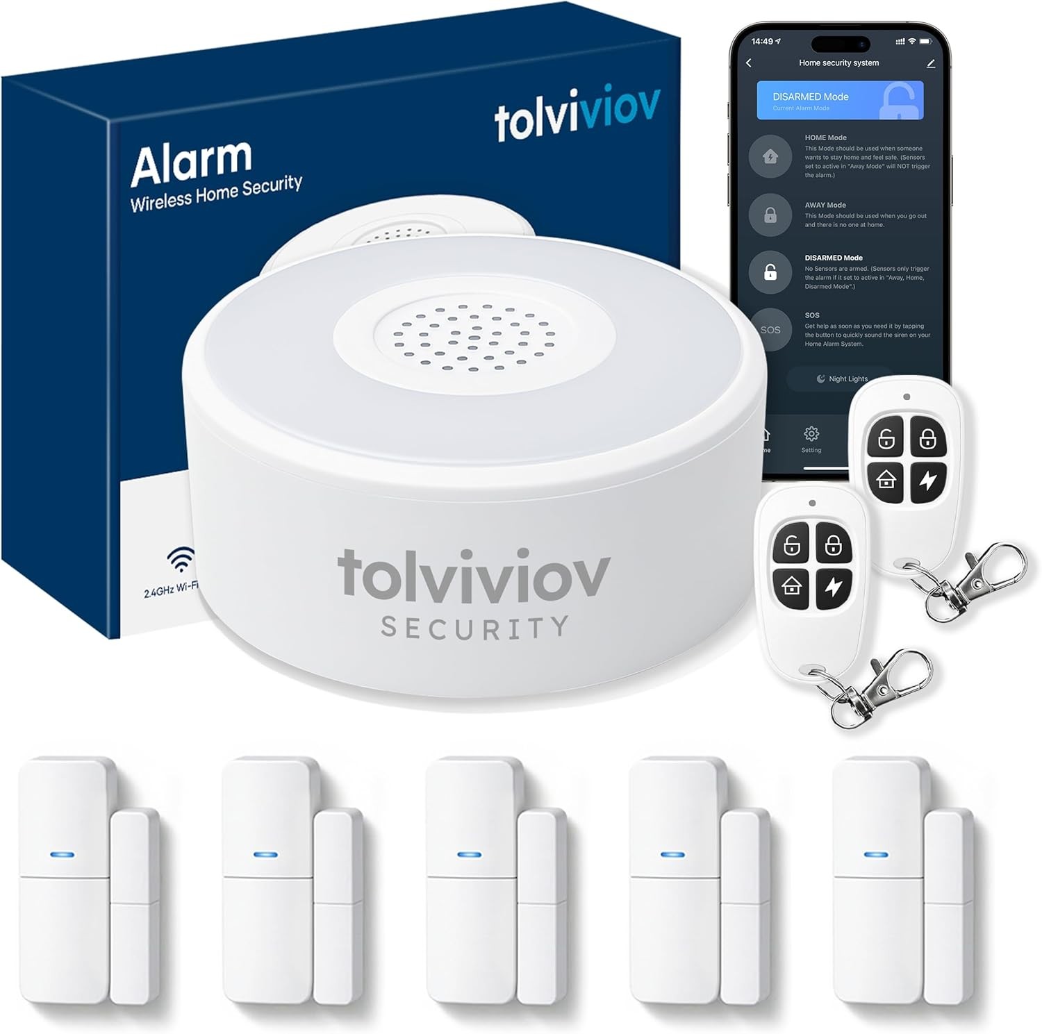 WiFi Door Alarm System Wireless DIY 8 Piece Kit Smart Home