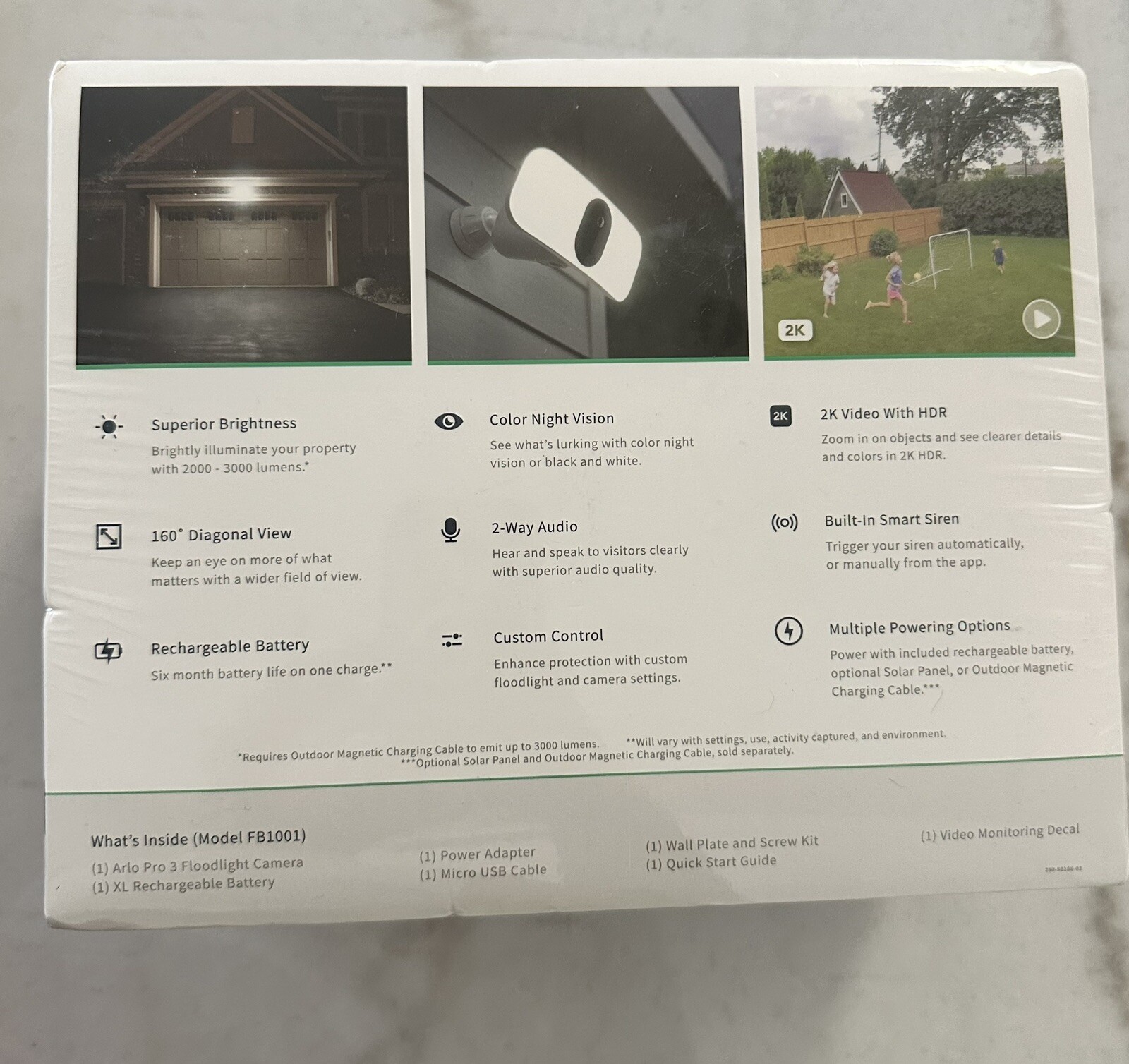 Arlo Pro 3 Floodlight Indoor/Outdoor Security Camera – White