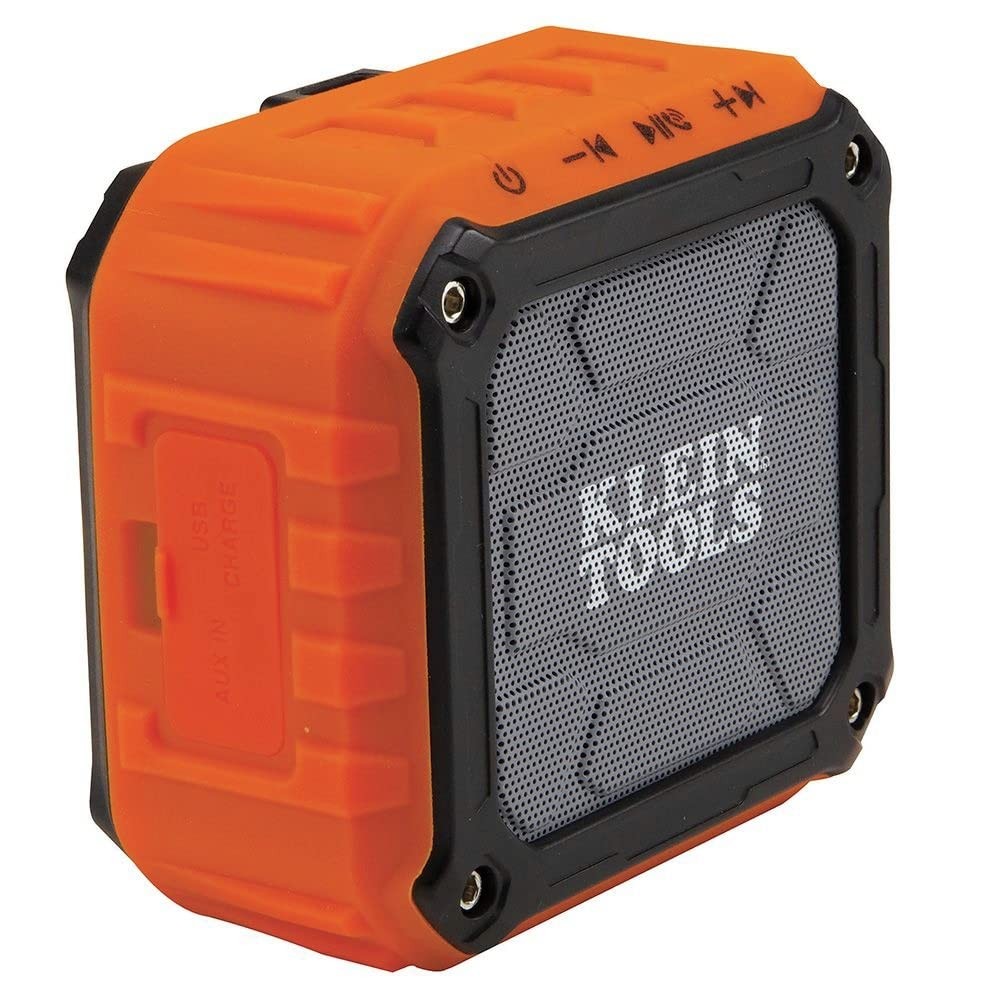 Klein Tools AEPJS1 Bluetooth Speaker, Wireless 1 Pack, Orange, Black, Gray