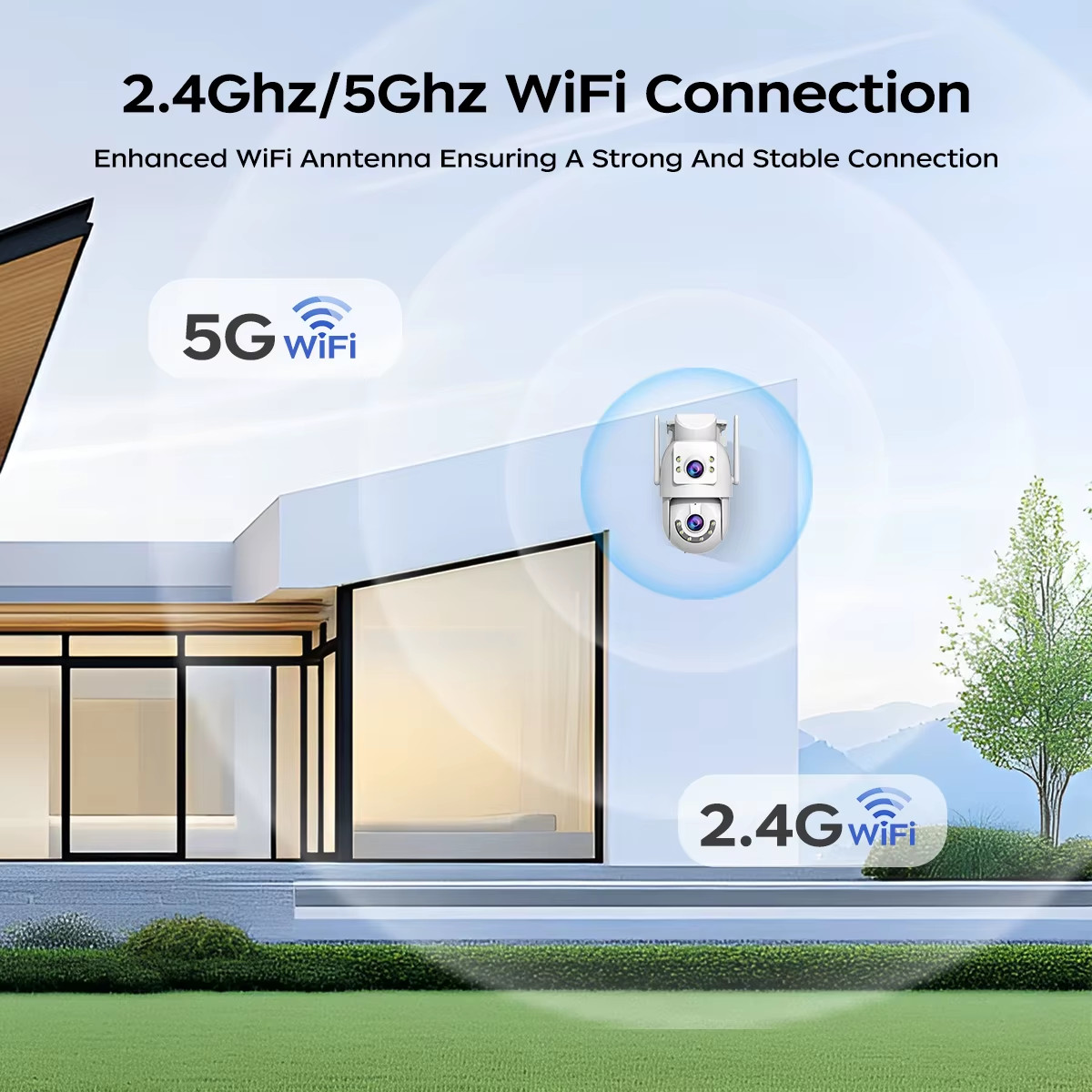 Jooan 4K 8MP HD Wifi PTZ Camera Outdoor 5G Wifi Dual Lens Security IP Cameras 5X