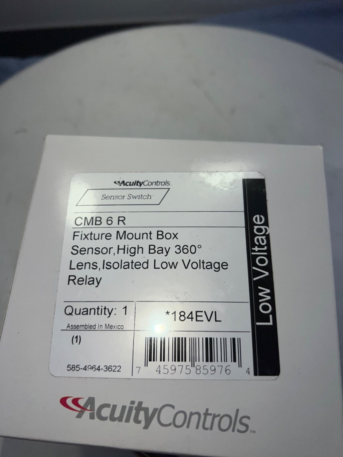 SENSOR SWITCH CMB-6 HIGH-BAY OCCUPANCY SENSOR, FIXTURE MOUNT, 360° PIR, 12-24V