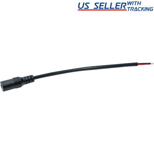 DC Female 2.1mm x 5.5mm Power Jack Adapter Barrel Plug Socket Cable for CCTV IP
