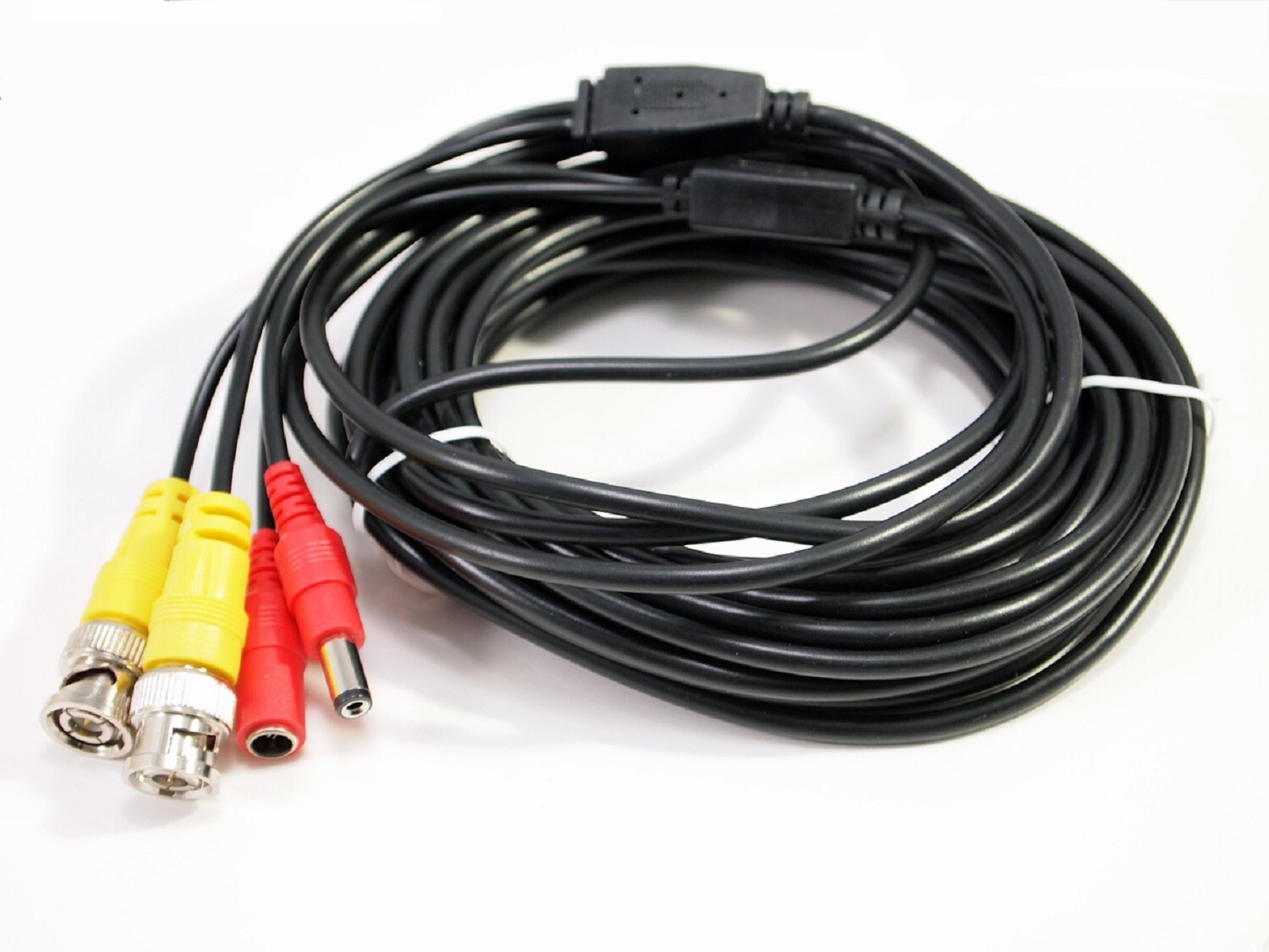 25 Feet Black Pre-Made Power Video CCTV BNC Cable for Security Camera System