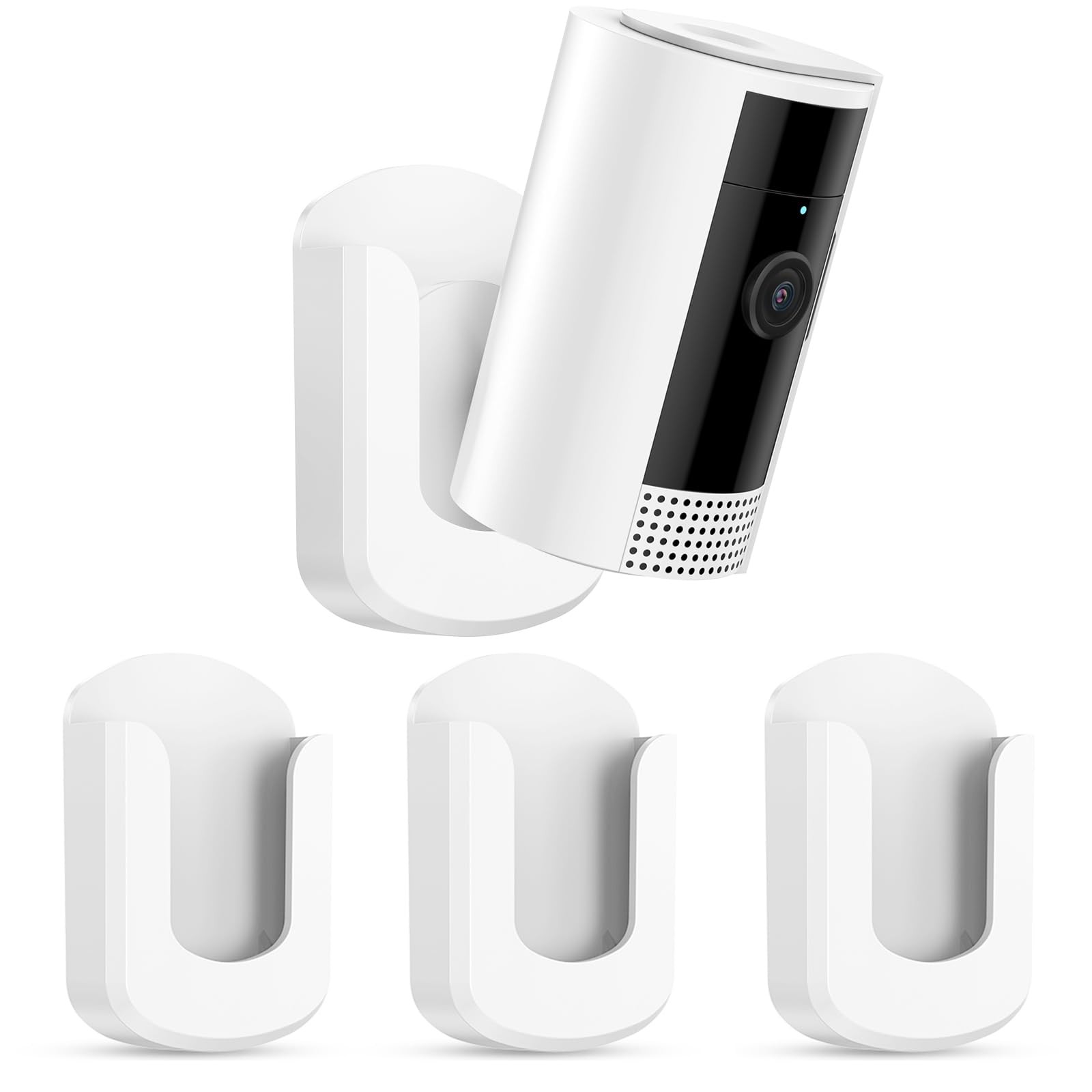No Drill Ring Indoor Cam Adhesive Wall Mount Bracket – 3 Pack, White