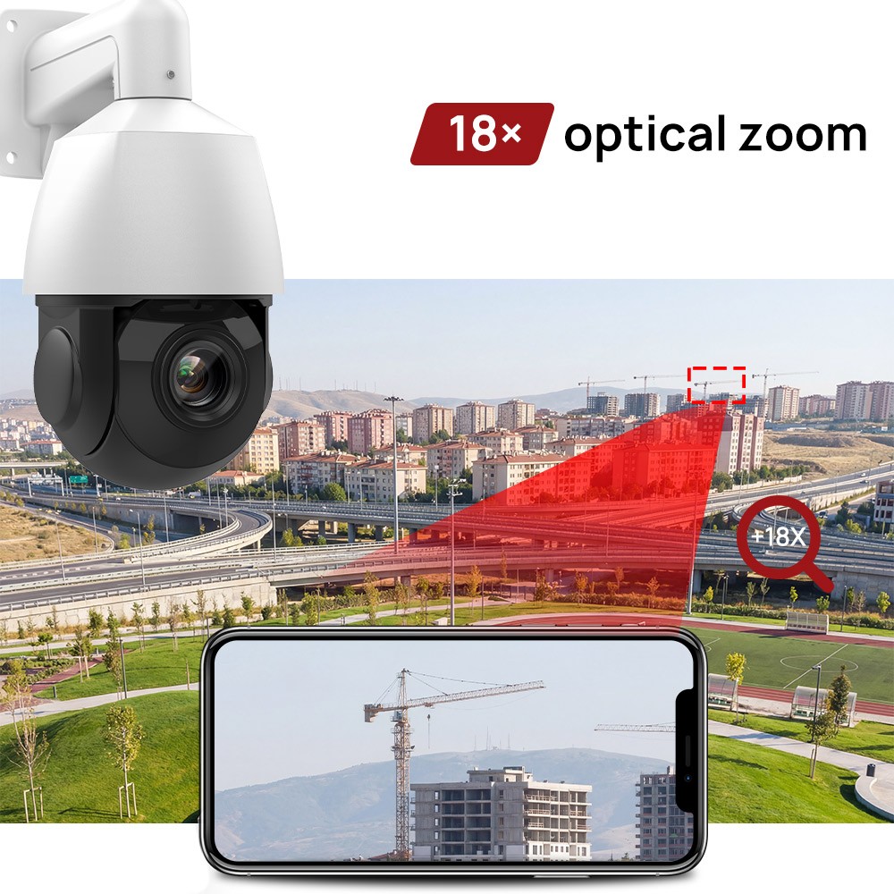 Vikylin 4K 8MP 40X 18X PTZ 360° IP Camera IR POE Mic Auto Tracking Outdoor NDAA