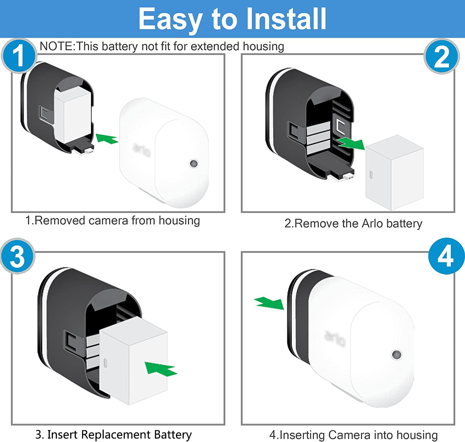 2-Pack Battery & LCD Dual Charger for Arlo Ultra, Ultra 2, Arlo Pro 3, Arlo Pro4