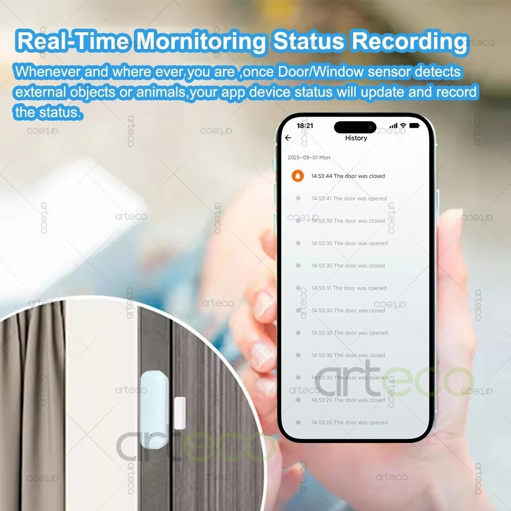 Smart Door Window Sensor Wireless Magnetic Alarm Home Security Detector