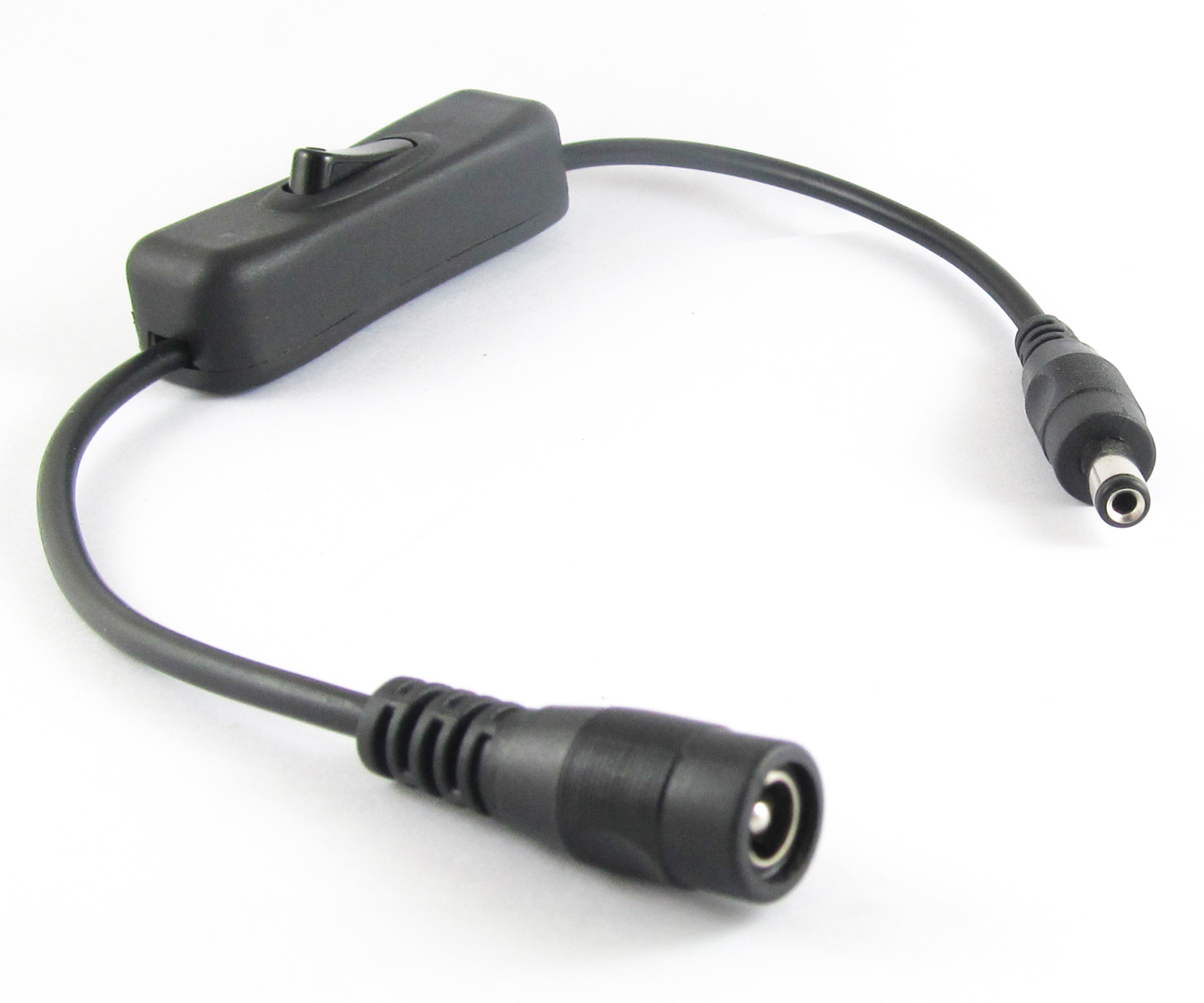 1pc 30cm/1ft 2.1×5.5mm 2.1mm Male to Female DC Power Cable With On/Off Switch