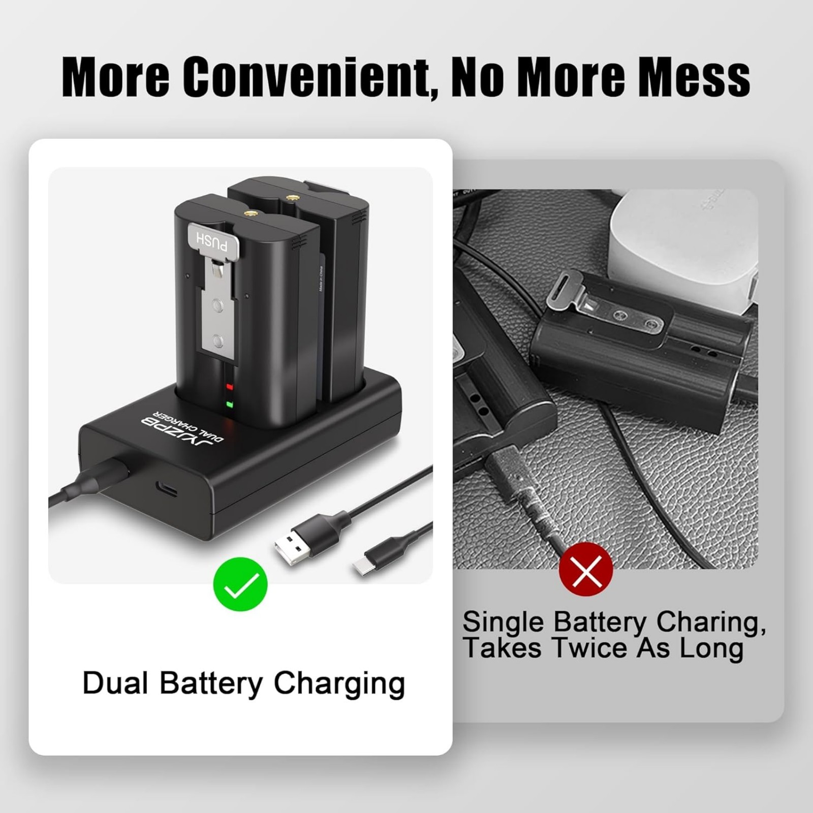 2 Pack 7200mAh Rechargeable Battery & Dual Charger for Ring Doorbell 2/3/4