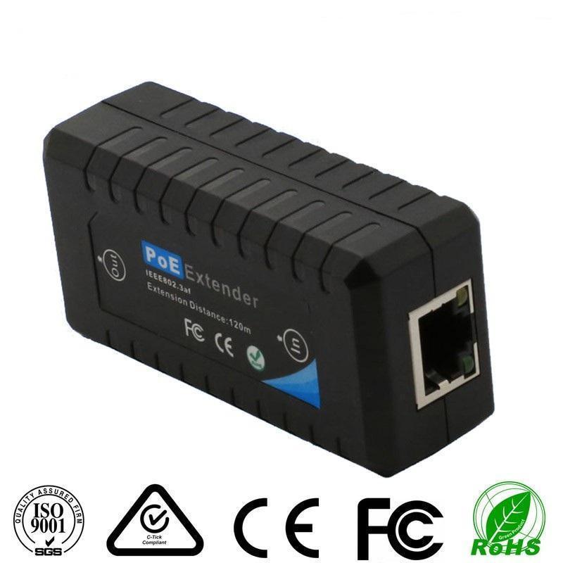 1 Port 10/100M PoE Extender Range 120m IEEE802.3af For Ethernet IP Camera