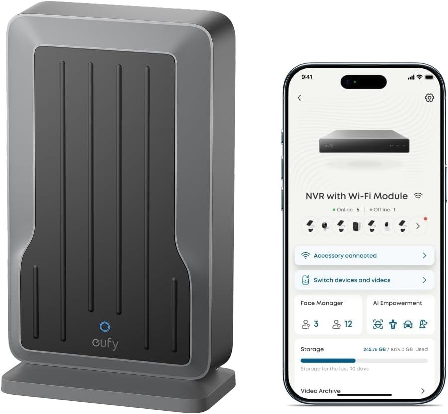 NVR Wi‑Fi Module, Only for Poe NVR System, Supports up to 16 Wi-Fi Cameras, Vi