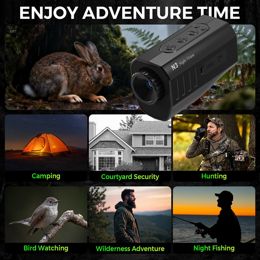 GTGUARD N3 Night Vision Monocular 5X Zoom For Farm Garden Hunting Surveillance