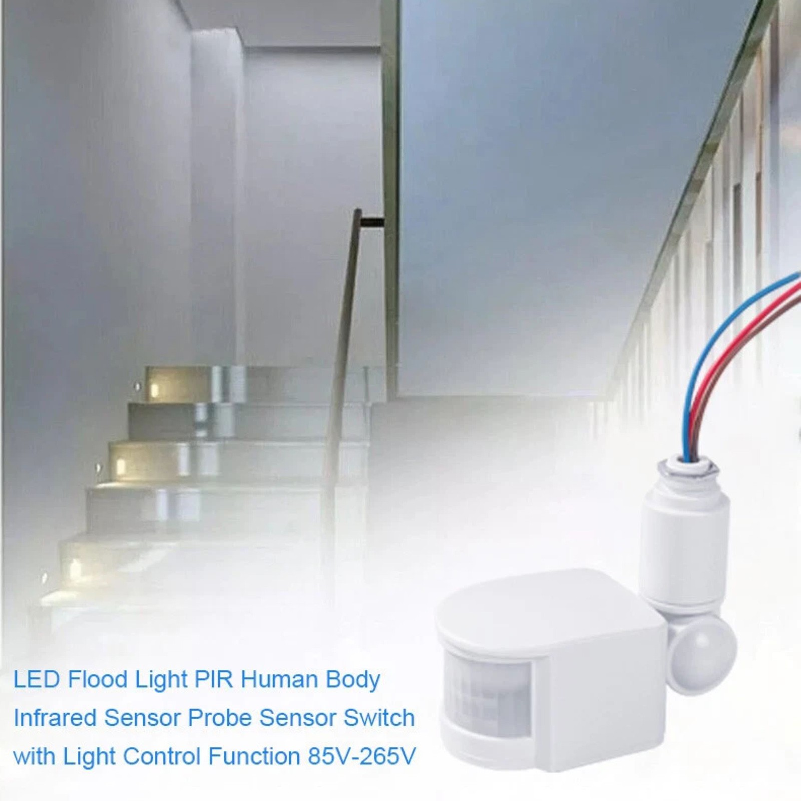 2pcs PIR Motion Sensor Switch Wall Light Switch Fit 16mm Thread Diameter