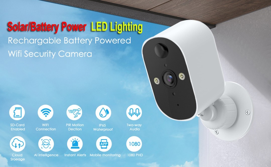 XVIM Security Cameras Wireless 1080P 2K Wi-Fi Battery Powered Spotlight Home Cam