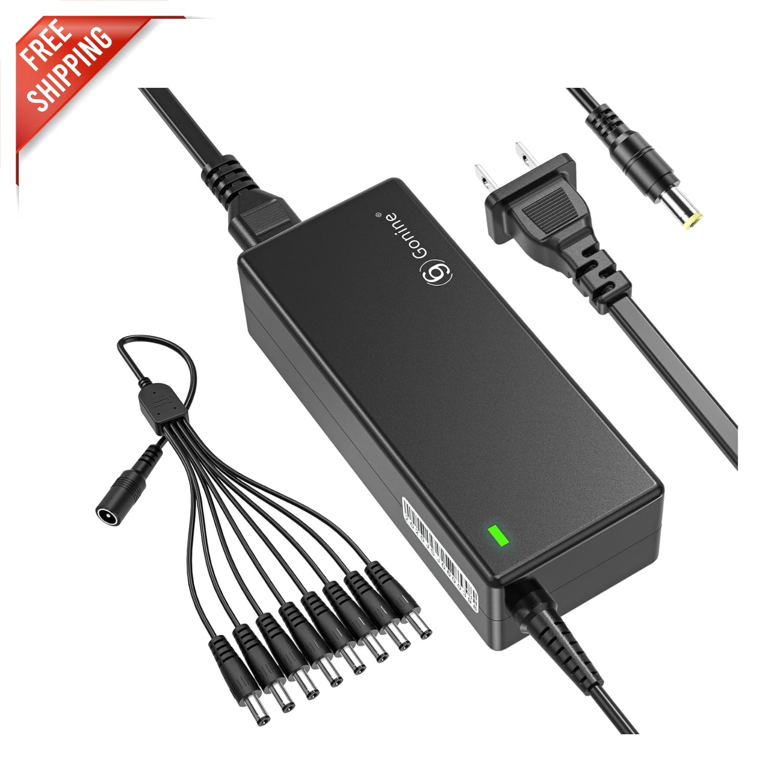 12V 5A 8-Way CCTV Power Supply Box – Universal Adapter for Security Cameras