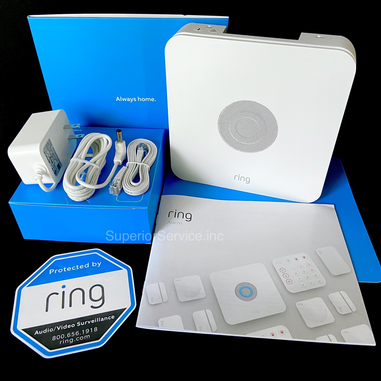 Ring Alarm 2nd Gen Base Station Siren for Wireless Home Security Systems White