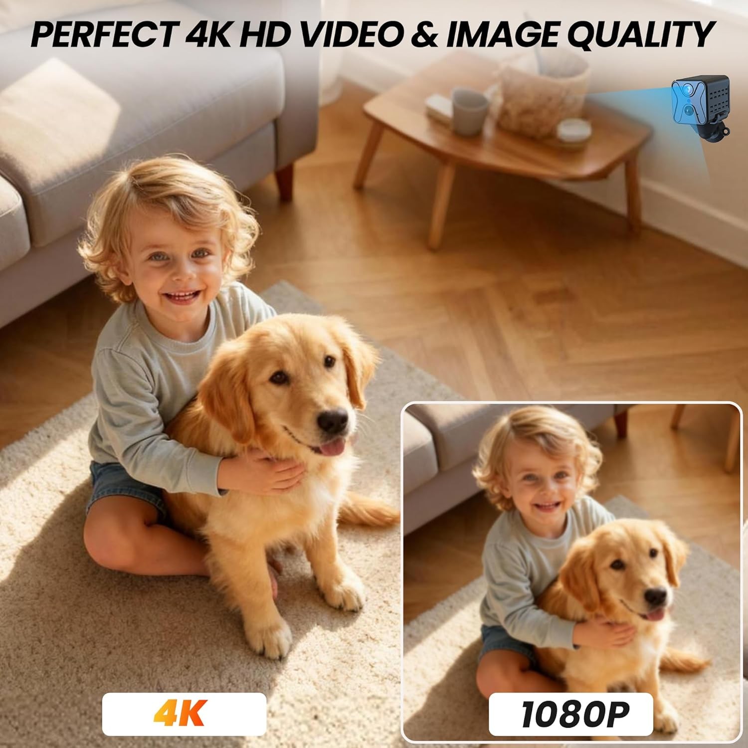 4K Mini Wireless Security Camera with AI Detection & 60 Days Battery Life