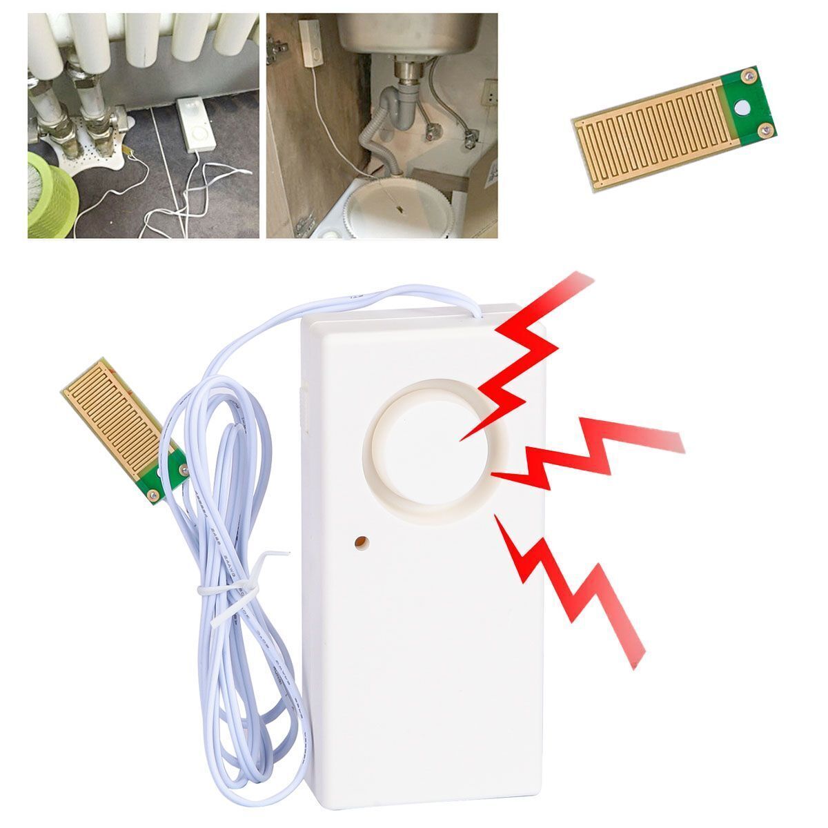 Water Leak Alarm Flood Level Overflow Detector Sensor Home Security Alert Lots