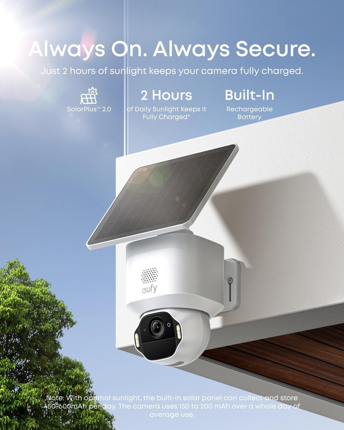 eufy SoloCam E42 HD 4K Solar Wireless Security Camera Outdoor Strobe Light AI