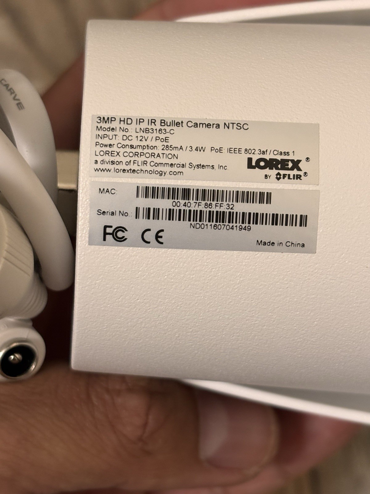 Lorex LNB3163-C 3MP HD IR Bullet Security Camera – 1 Camera Only