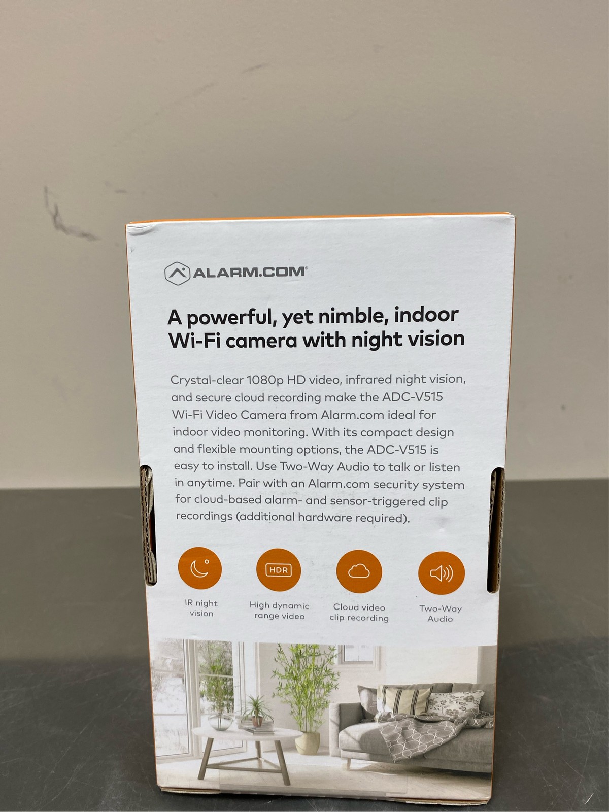 Alarm.com Indoor Wi-Fi camera, Intelligent analytics, Two-Way Audio, HDR video A