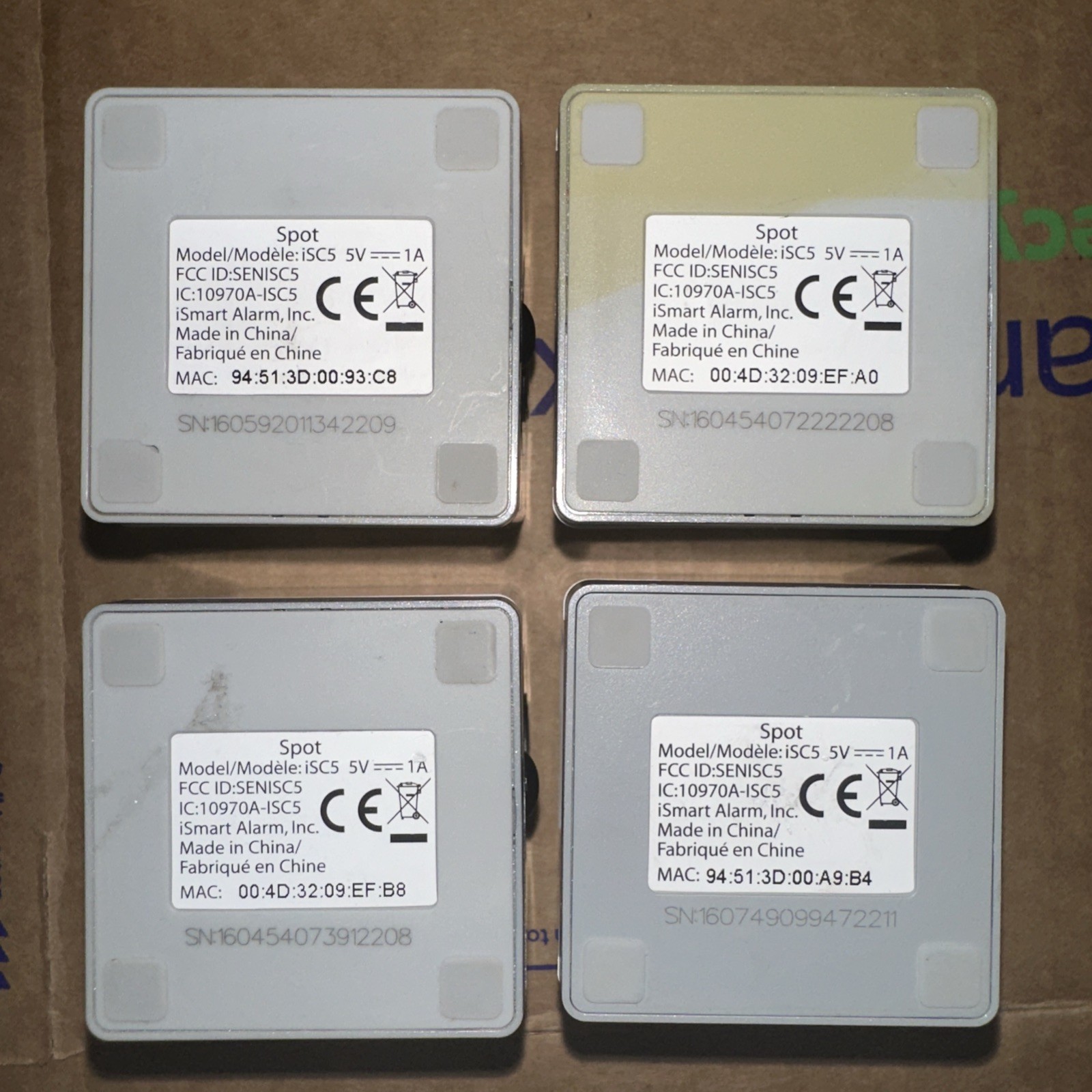 Lot Of 4 iSmart Alarm – Spot Indoor Wi-Fi Network Camera iSC5