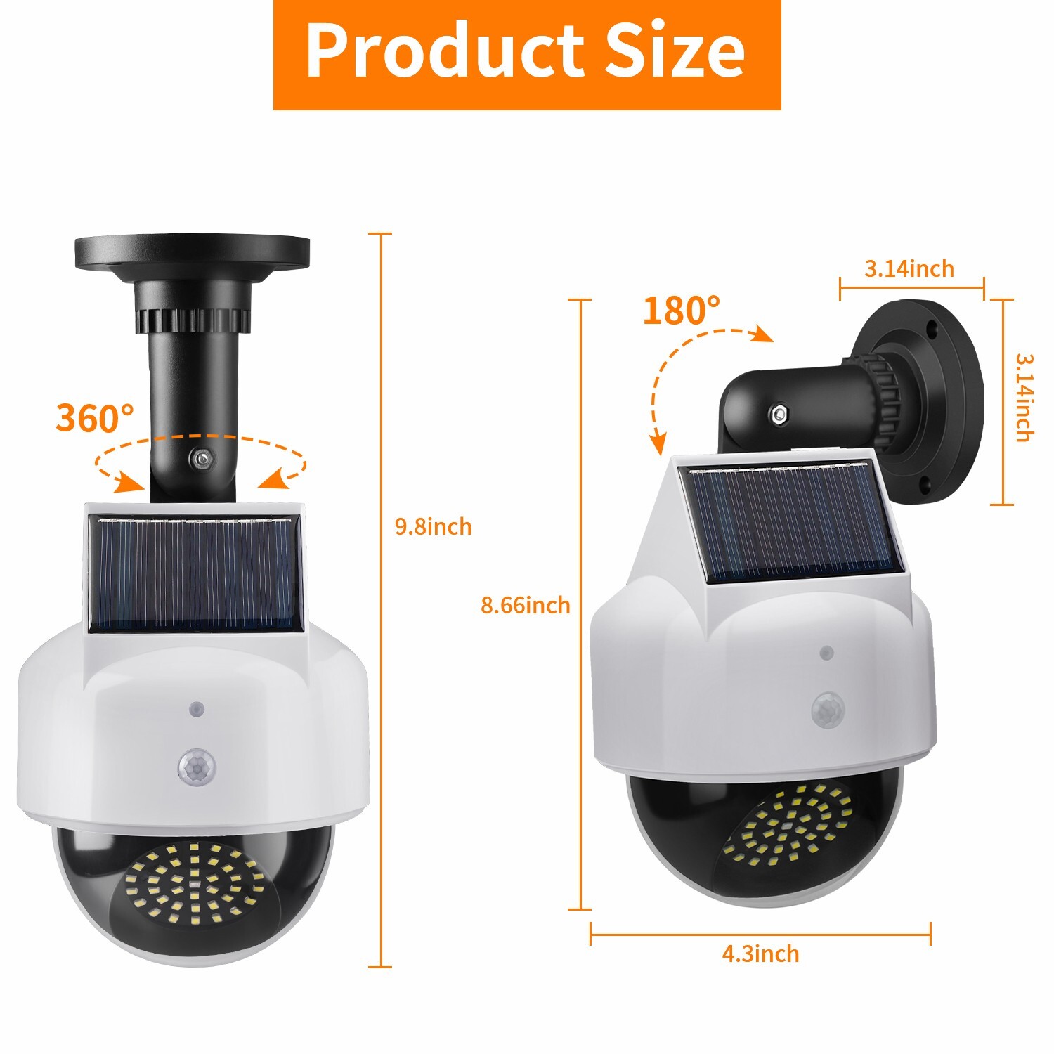 Solar Dummy Security Camera Fake 40 LED Wall Light Motion Sensor Flood Lamp