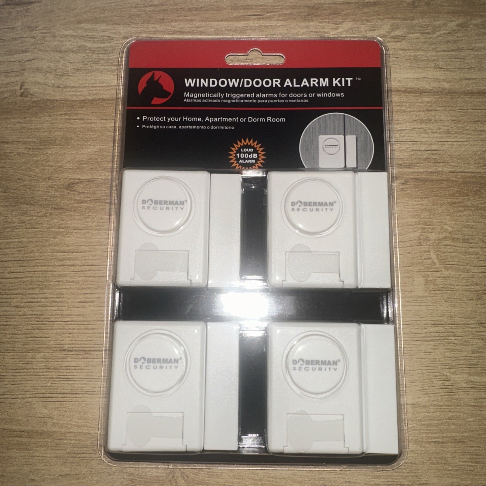 4 pack Doberman Security Window/Door Alarm Kit Magnetically Triggered Alarm New