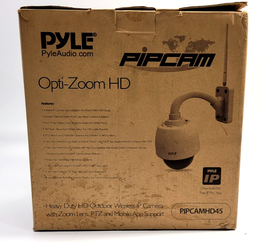 New Open-Box Pyle PIPCAMHD45 960p HD Outdoor WiFi IP Security Camera PTZ 4x Zoom
