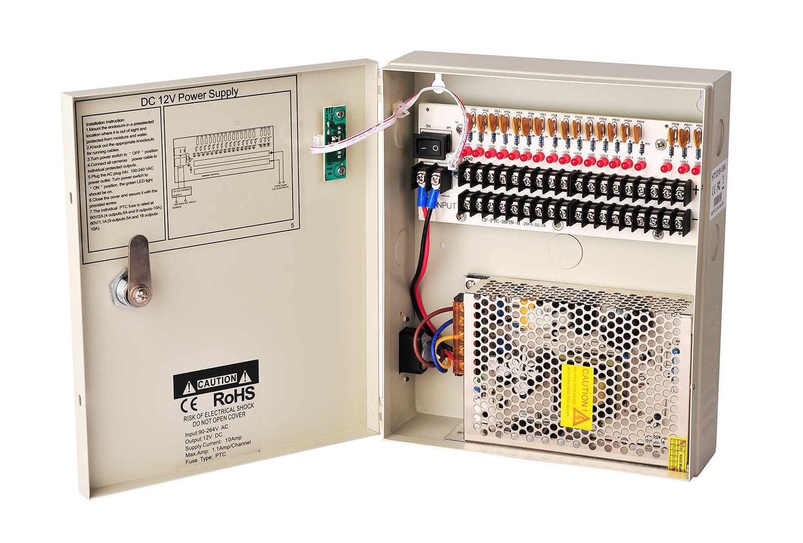 18 Channel DC12V 10 Amp Reset Fuse CCTV DC 18CH 10A