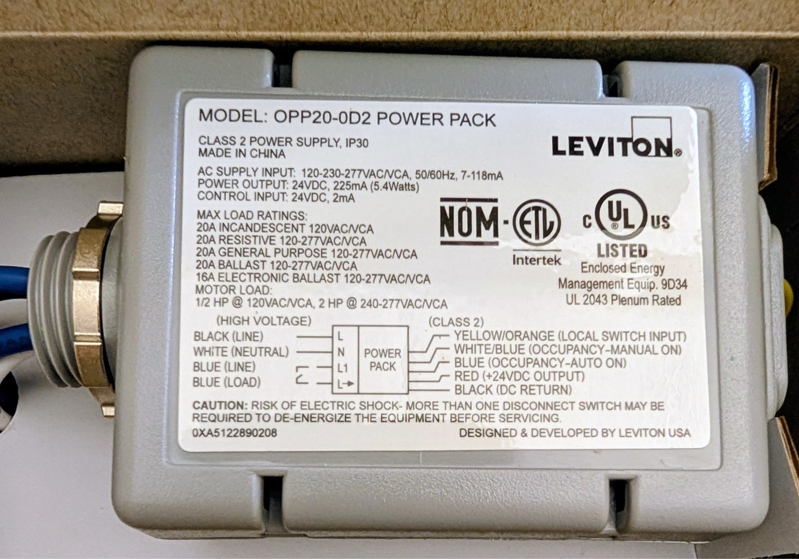 occupancy sensor Power Pack – 20 Amp