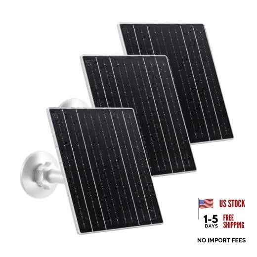 USB-C Solar Panel for 5V Outdoor Rechargeable Battery Cameras, 3Pack | 10W