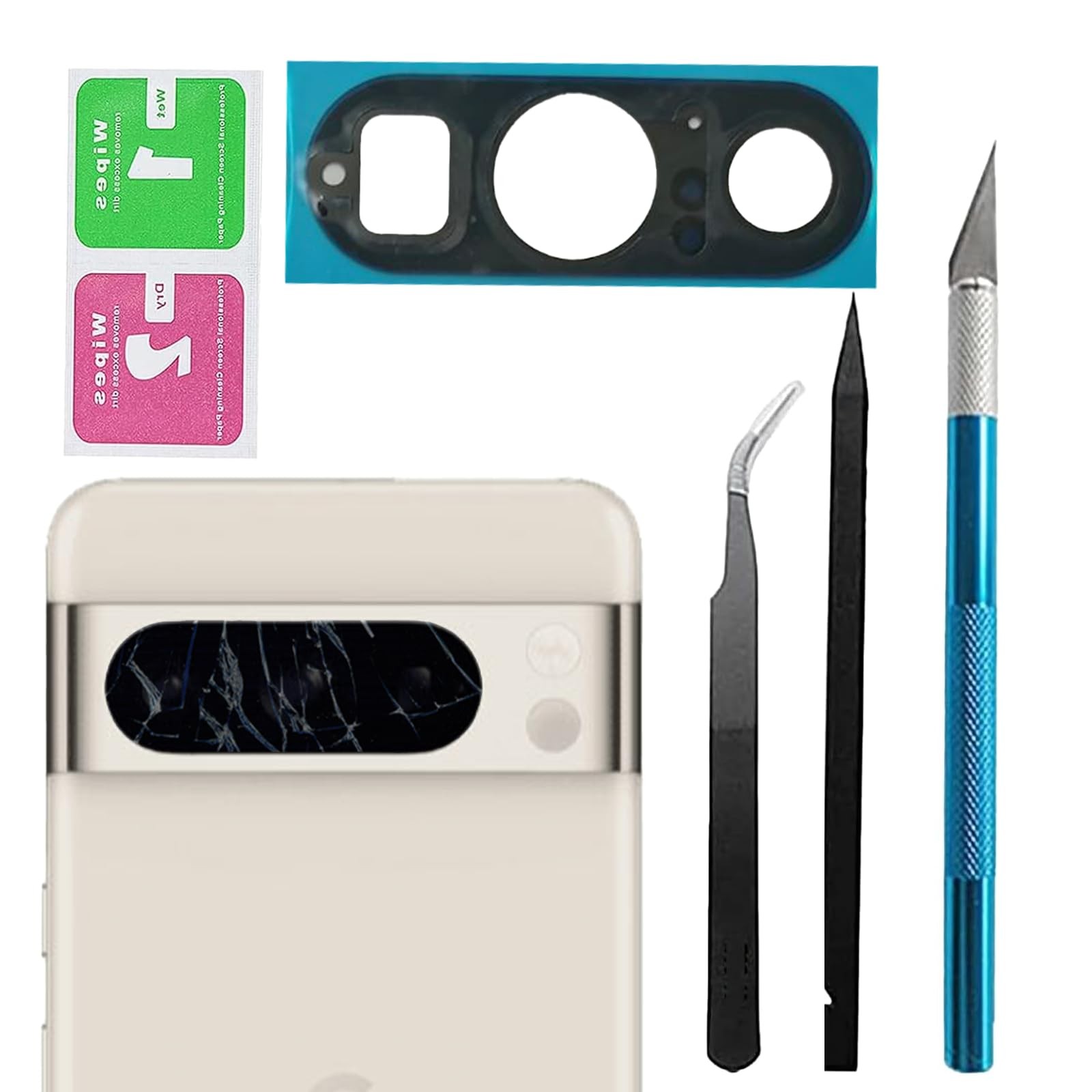 For Pixel 8 Pro Back Rear Camera Lens Glass Replacement for Google black