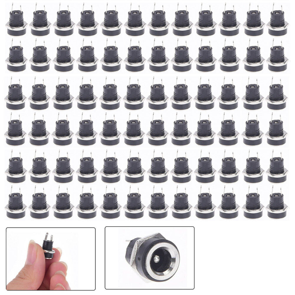 80x 5.5mm x 2.1mm Power Supply Jack Socket Female Panel Mount Plug 3A 12V DC USA
