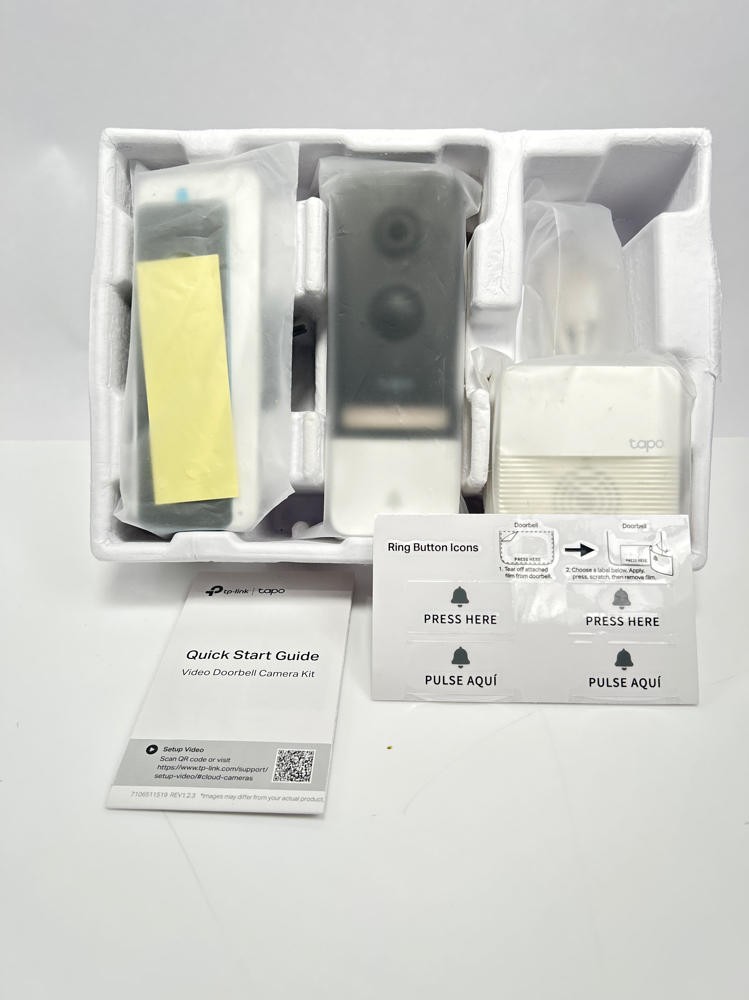 TP-Link Tapo D230S1 2K 5MP Wireless Video Doorbell Camera w/Chime